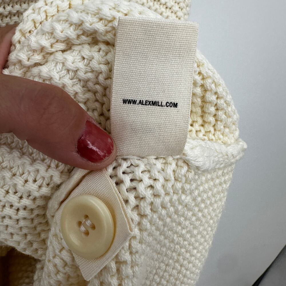 ALEX MILL NWT Evereve Nico Cotton Button Front Cardigan Sweater in Ivory // XS - Picture 11 of 14